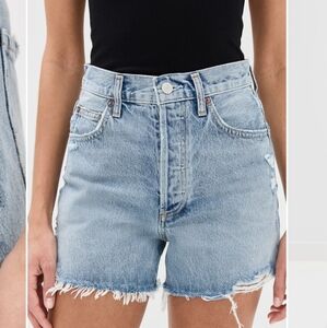 Agolde Light Blue Jean Shorts